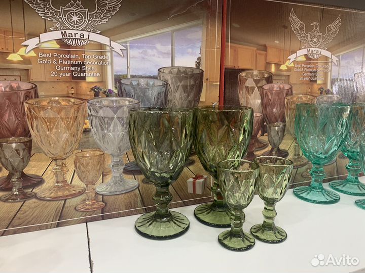 Наборы бокалов с рюмками 6+6 из Стекла