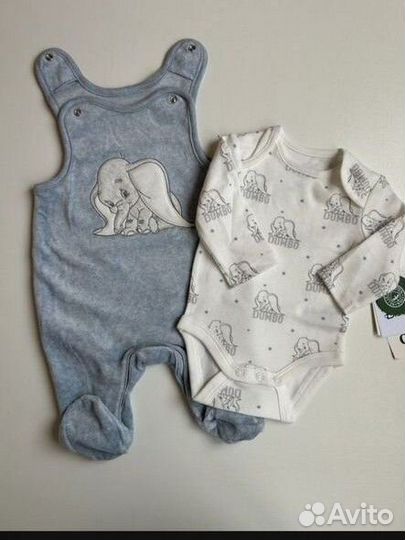 Боди и ползунки велюровые Дамбо 56 c&a