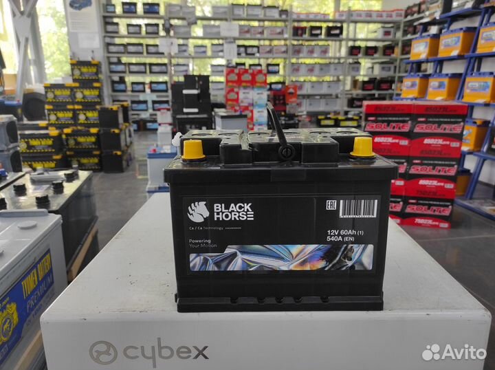 Аккумулятор 60Ач 540А Сербия Прямой Black Horse