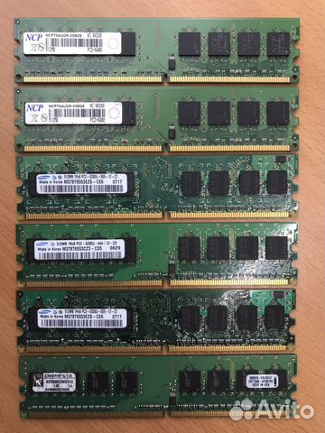 Оперативная память DDR 2 II и DDR 1 I