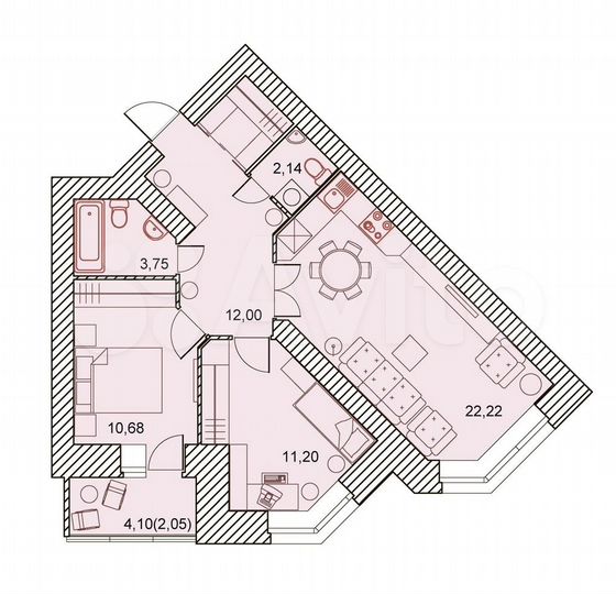 3-к. квартира, 65,2 м², 10/13 эт.