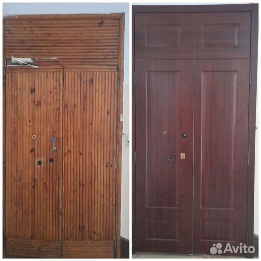 Ремонт входных дверей,отделка панелями мдф