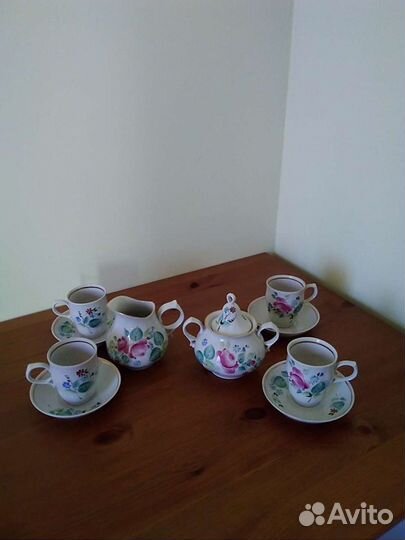 Кофейный сервиз фарфор роспись ручная