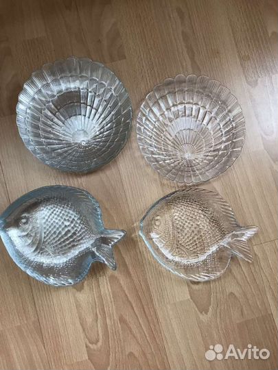 Тарелки в морском стиле Ракушка и Рыба