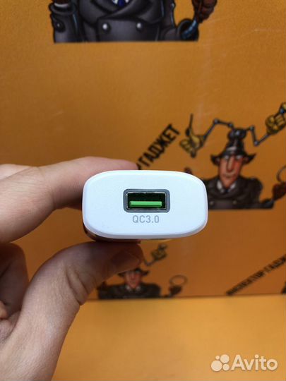 Сетевая зарядка USB, hoco C12Q Smart (QC3.0)