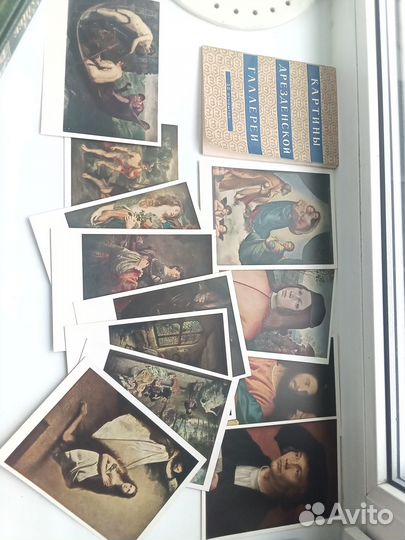 Почтовая карточка 12шт Картины Дрезденской галереи