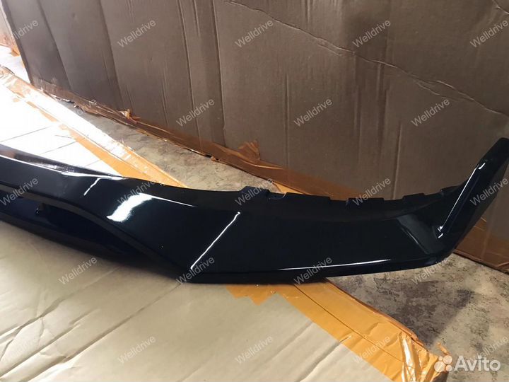 Губа передняя BMW X5 G05 черный глянец