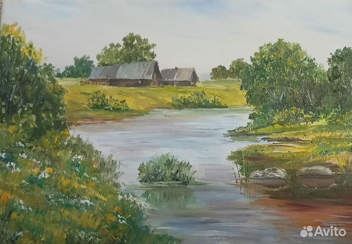 Пейзаж картина маслом 21х15 см