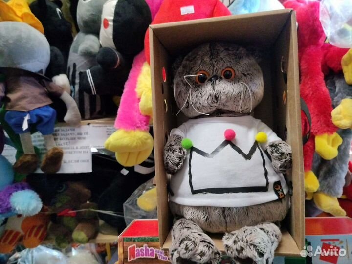 Кот Басик в майке с короной 25см