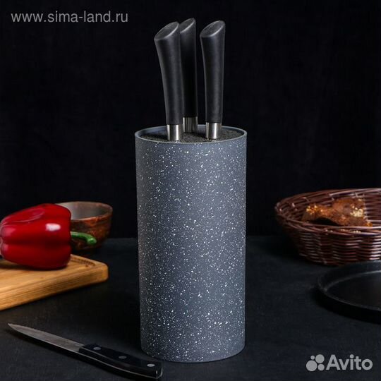 Подставка под ножи с наполнителем Доляна «Серый гр