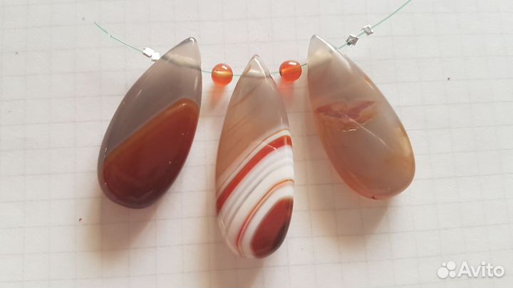 Набор бусин натурального агата для колье