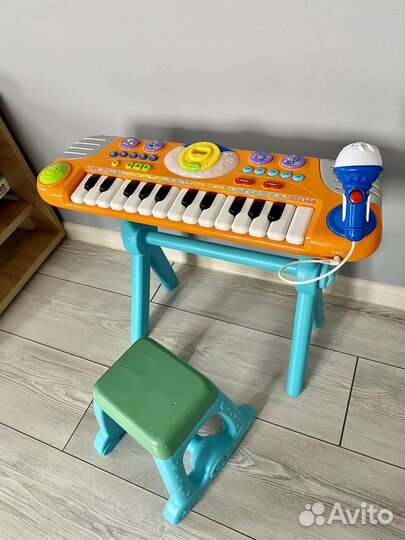 Пианино детское с микрофоном и стульчиком
