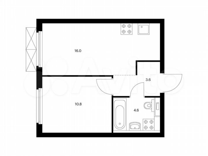 1-к. квартира, 35 м², 16/24 эт.