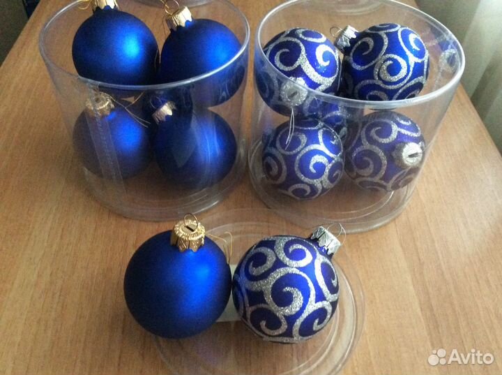 Елочные стеклянные шары ручной работы, новые