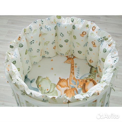 Бортики в кроватку сатин