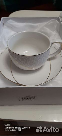 Чашка с блюдцем фарфор