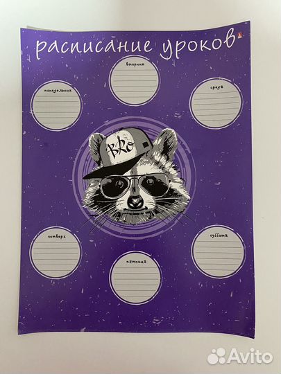Расписание уроков 4 шт