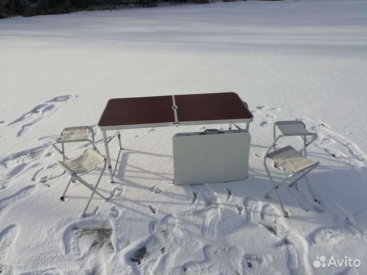Стол складной большой 120х60 + 4 стула