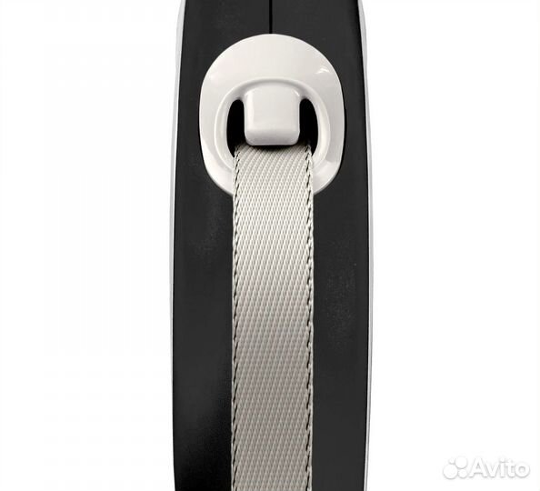 Поводок Flexi L (до 50кг) лента 8м, серый/черный