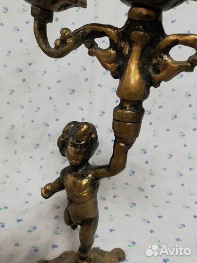 Старые подсвечники Путти Канделябр пара