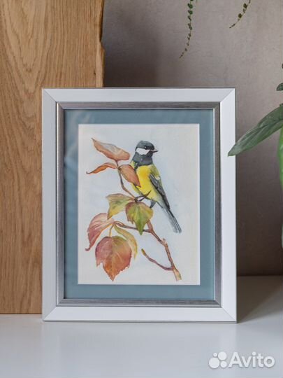 Акварель, картины с оформлением в раме и паспарту