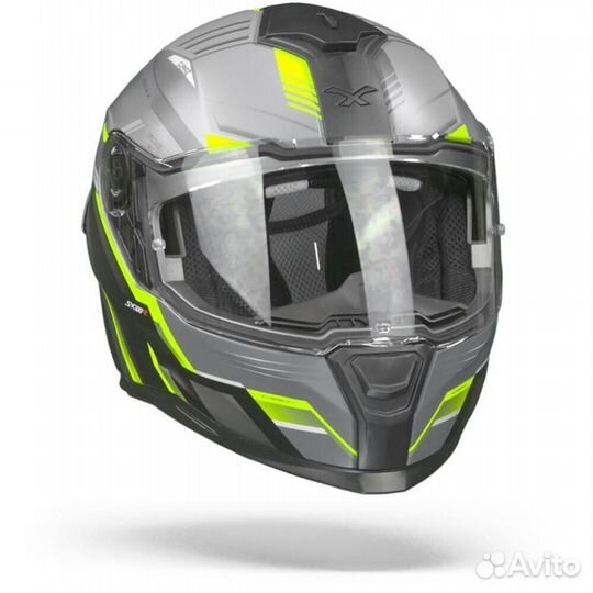 Nexx SX.100R Gridline Grey Neon Matt Full Face Мот