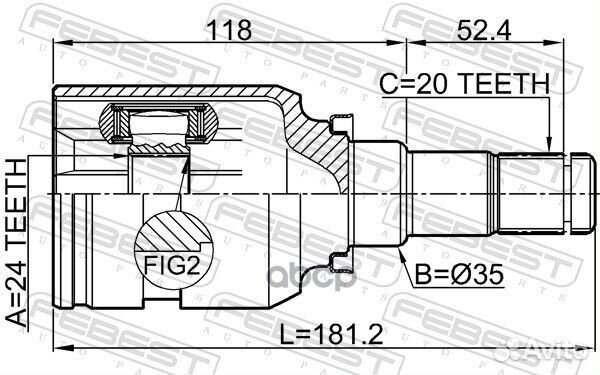 ШРУС toyota auris/corolla 13- внут.лев. 0111-ZR