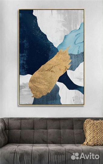 Интерьерная картина большая с золотом