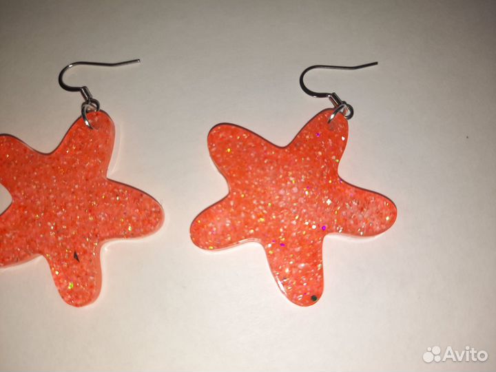 Серьги из эпоксидной смолы звёздочки