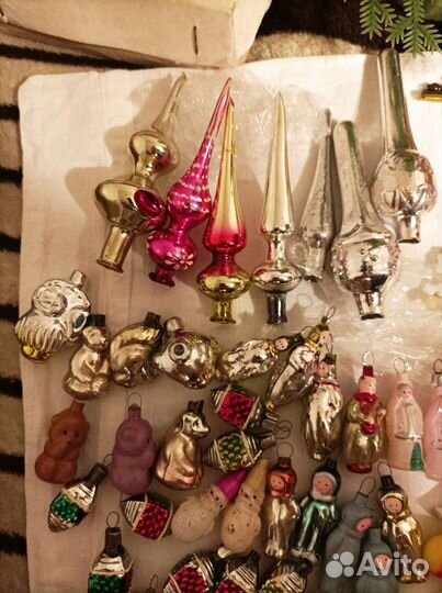 Елочные игрушки СССР на мини елку