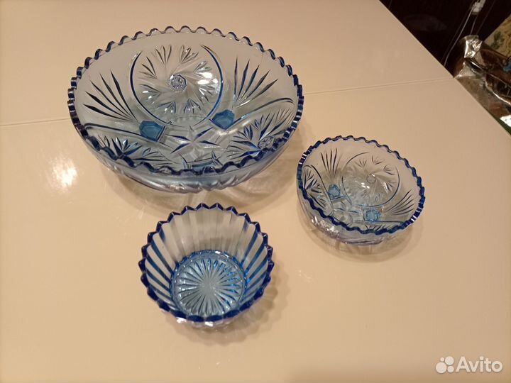 Набор салатников (конфетниц), кобальт