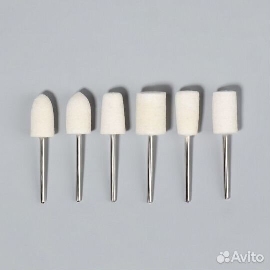 2 шт. Фрезы войлочные для маникюра в пластиковом органайзере, 12 шт