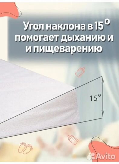 Подушка под углом для новорожденных