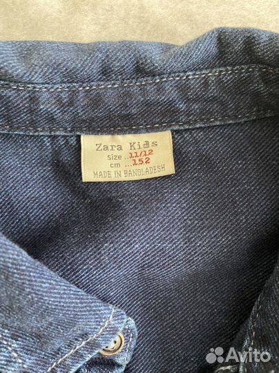 Рубашка джинсовая zara для мальчика 152 (новая)