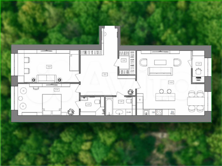 3-к. квартира, 108,1 м², 11/17 эт.