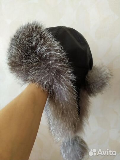 Шапка зимняя нат. мех и кожа