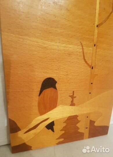 Картина пано дерево маркетри Птичка 22х15см