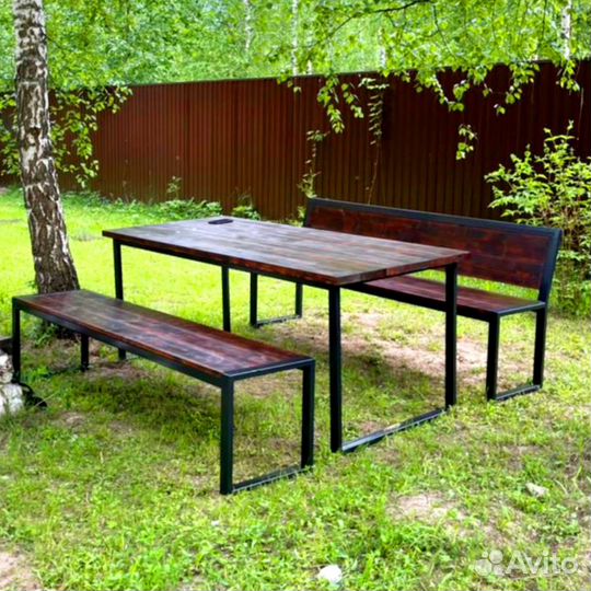 Скамейка, садовая мебель, стол