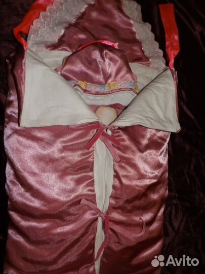 Зимний конверт на выписку для девочки