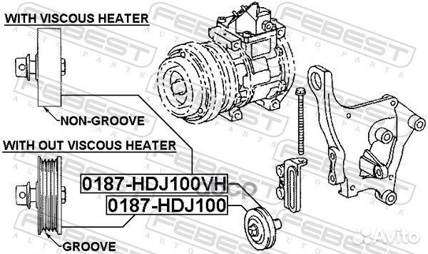 0187-HDJ100HV ролик натяжной ремня кондиционера