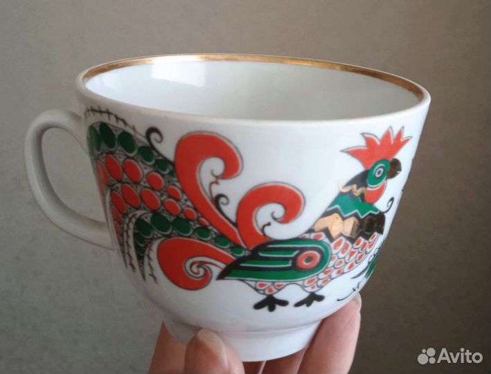 Чайная пара фарфор СССР, лфз с клеймом