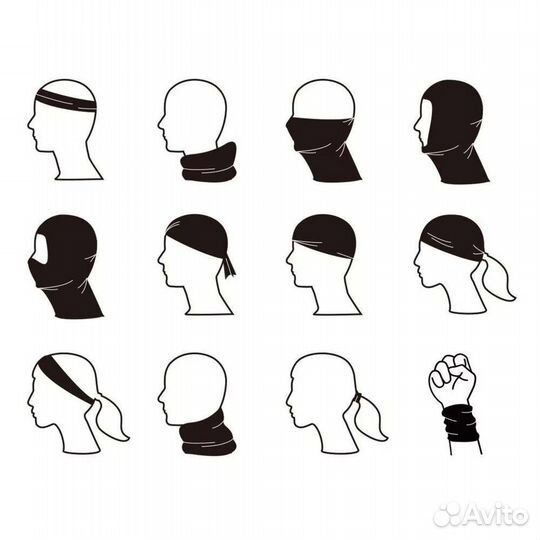 Бафф Снуд Маска чёрный