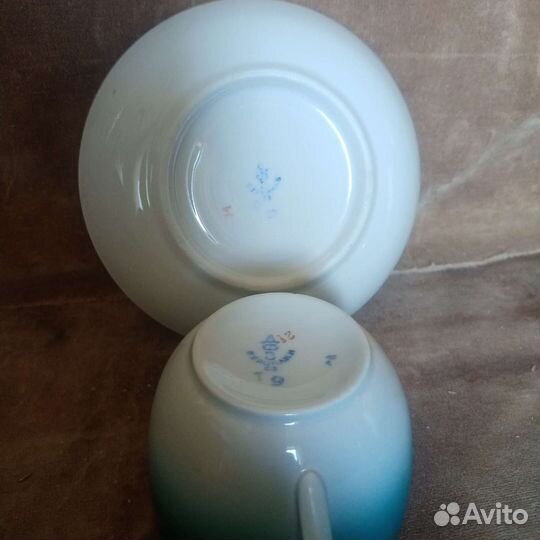 Чайная пара Вербилки ссср+чашки+ молочник