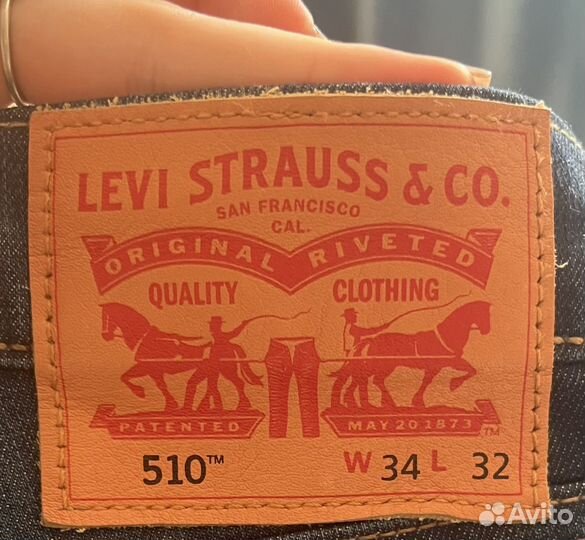 Мужские джинсы levis 501 w34 L32