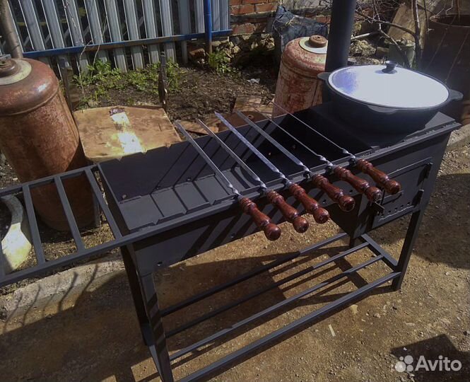 Мангал с печью под казан