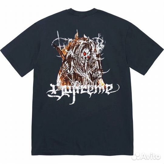 Fw24 Supreme Satan Tee Navy Футболка