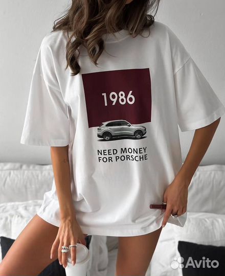 Белая футболка оверсайз