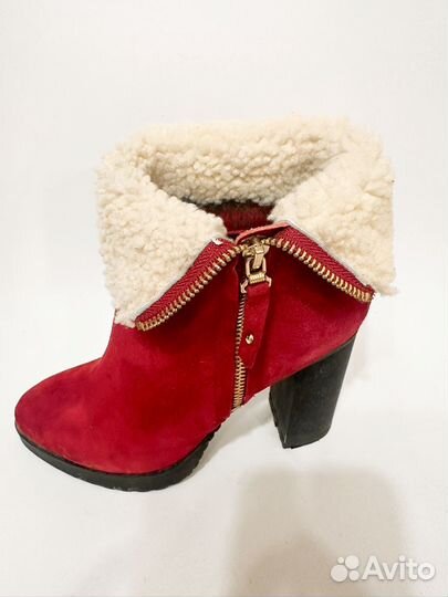 Ботильоны зимние натуральная замша