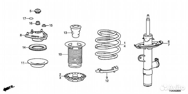Передние амортизаторы Honda Accord 2018