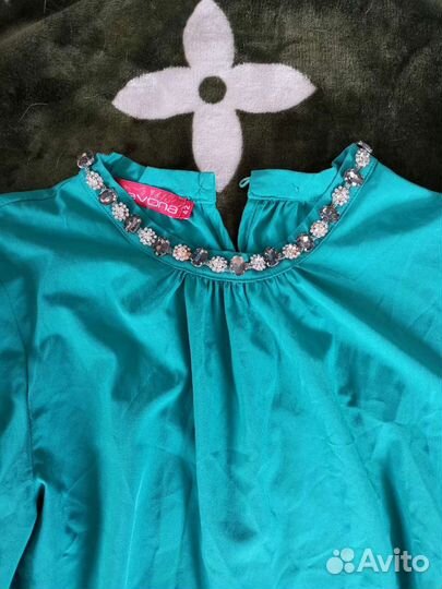 Блузка Evona с камнями, стразы, S